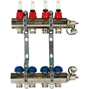 Коллекторная группа Uni-Fitt со встроенными расходомерами 1"х3/4" 4 выхода 440E4304