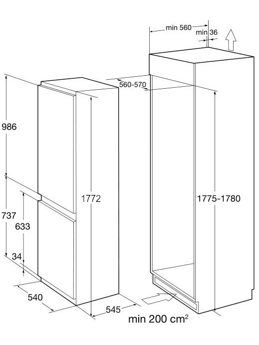 8169906 Встраиваемый холодильник Korting KSI 17860 CFL STDN-0055271 - Вид №12