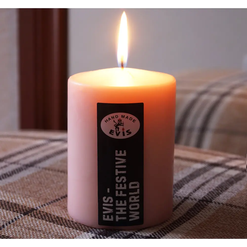 Свеча столбик Цилиндр персик 10 см EVIS STLM-2129418 - Вид №2
