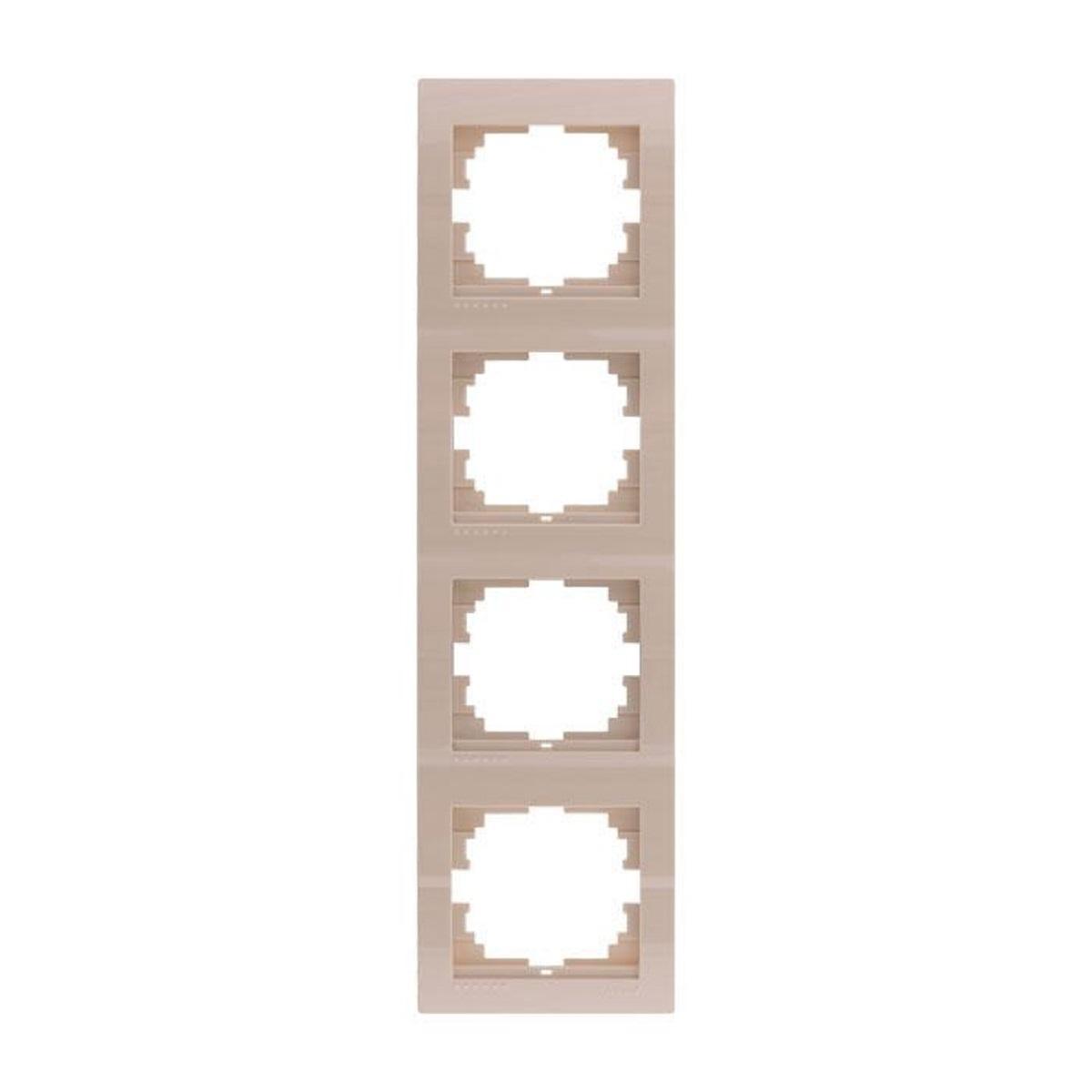 702-0300-154 Рамка 4-ая вертикальная кремовая Lezard Deriy