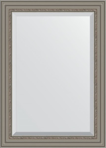 BY 1297 Зеркало с фацетом в багетной раме - римское серебро 88 mm EVOFORM Exclusive