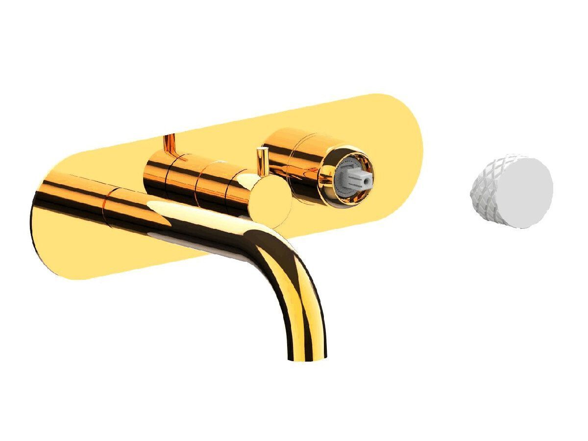 Настенный смеситель для ванны с 3 отверстиями и пластиной Rubinetterie Frattini отдельная эстетика ARCH-00139516