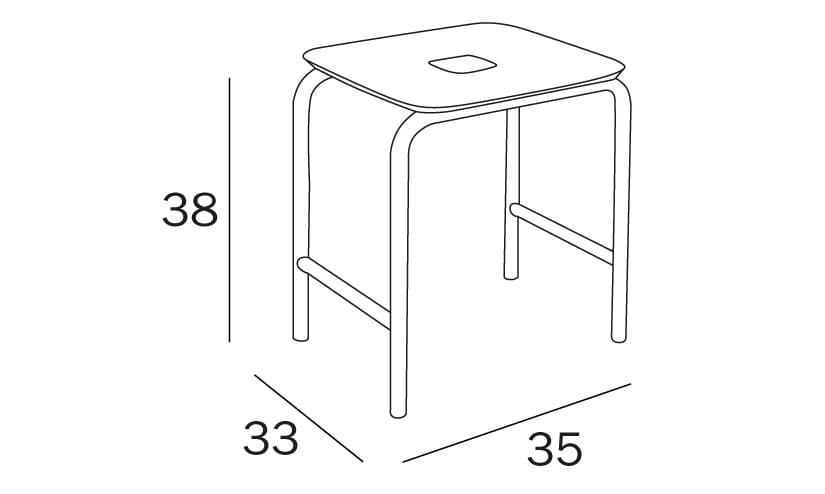 Табурет для ванной из АБС-пластика INDA® HOTELLERIE ARCH-00038349 - Вид №2