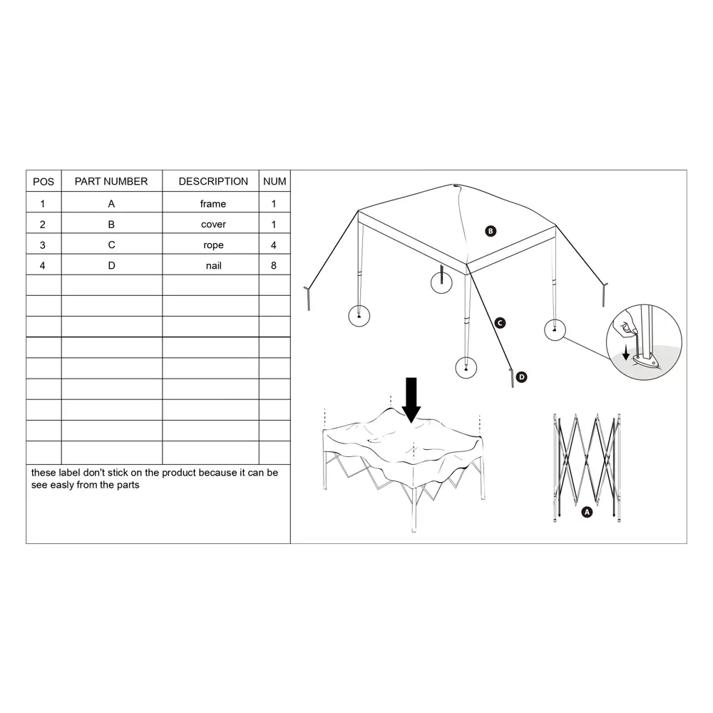 Тент складной BEGINIA 295x295 см белый STLM-2080136 - Вид №13