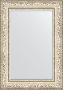 BY 3452 Зеркало с фацетом в багетной раме - виньетка серебро 109 mm EVOFORM Exclusive