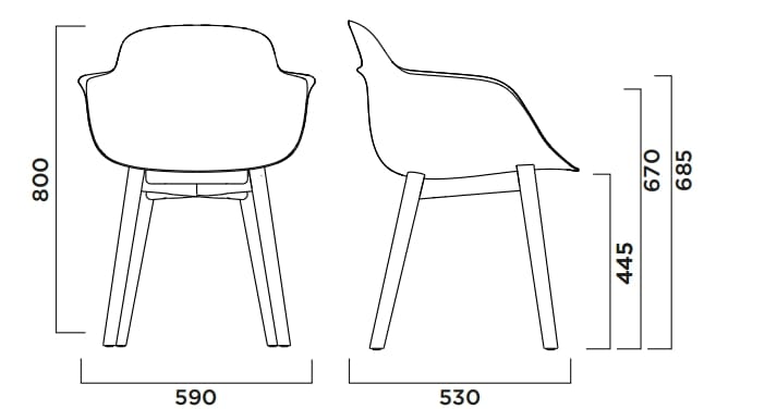 Полипропиленовый стул с подлокотниками Infiniti Sicla ARCH-00152487 - Вид №5