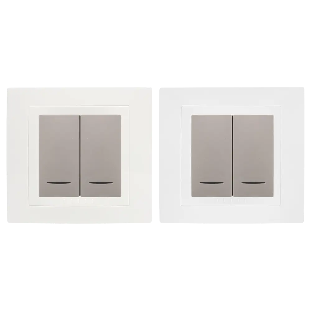 Выключатель встраиваемый Systeme Electric Unica 2 клавиши с подсветкой, цвет белый STLM-2163075 - Вид №2