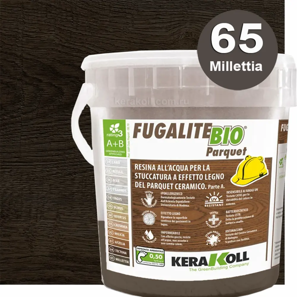 90813241 Затирка эпоксидная Kerakoll Fugalite BIO Parquet Цвет 65 Millettia 3 кг STLM-0394033