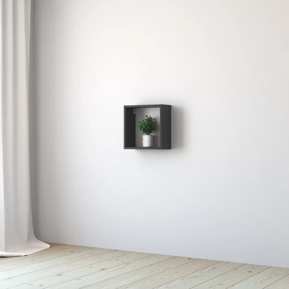 Стеллаж SPACEO KUB 1/2К, 36х36х15,9 см, цвет графит STLM-2080967 - Вид №4