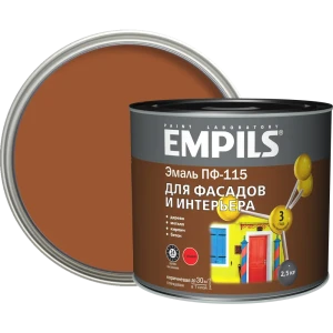 Эмаль ПФ-115 Empils PL глянцевая цвет коричневый 2.5 кг