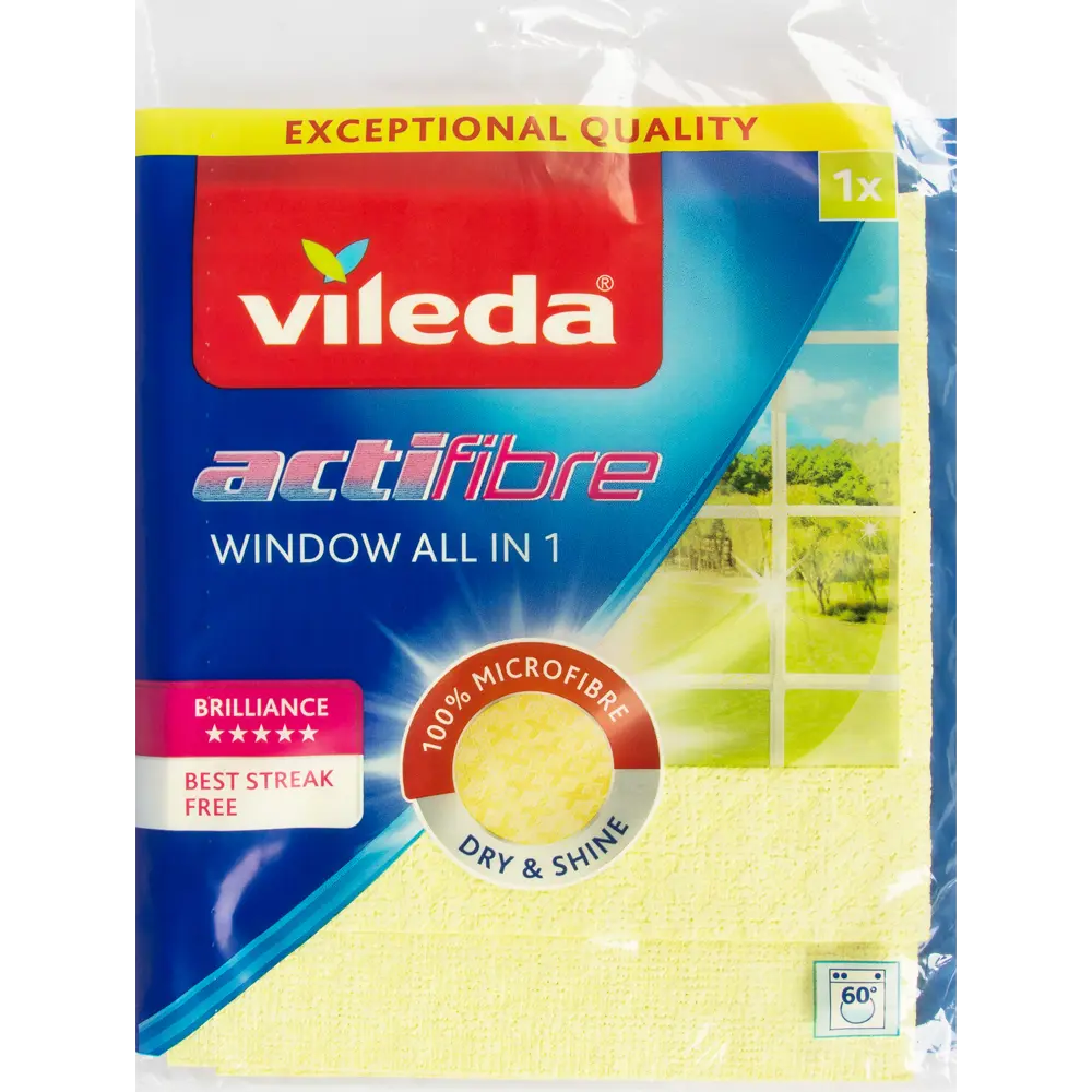 Салфетка для окон Actifibre Виледа 1 шт VILEDA STLM-2128867 - Вид №3