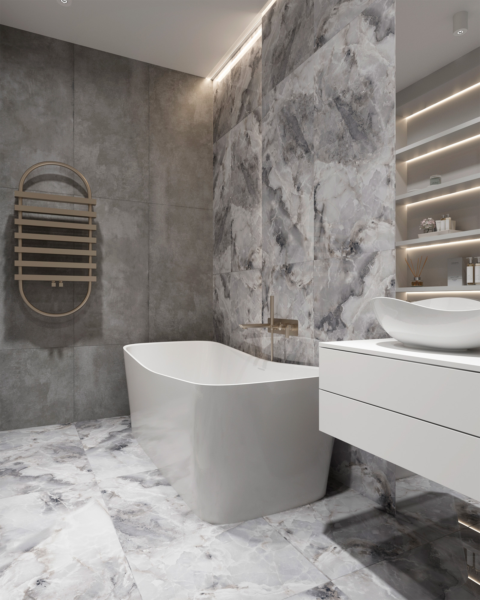 Керамогранит INVISIBLE ONYX GREY 60х120 Arcadia Ceramica FP1026-A STLM-1438068 89384202 - Вид №1