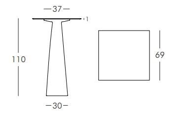 Высокий квадратный стол из полиэтилена SLIDE HOPLÀ ARCH-00014594 - Вид №1