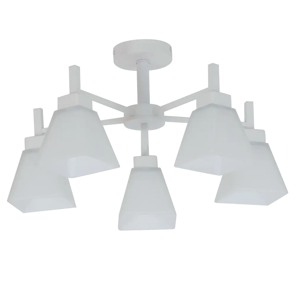 Люстра на штанге Cello 5 ламп 20 м² цвет белый SCHAFFNER STLM-2118635 - Вид №2