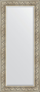 BY 3580 Зеркало с фацетом в багетной раме - барокко серебро 106 mm EVOFORM Exclusive