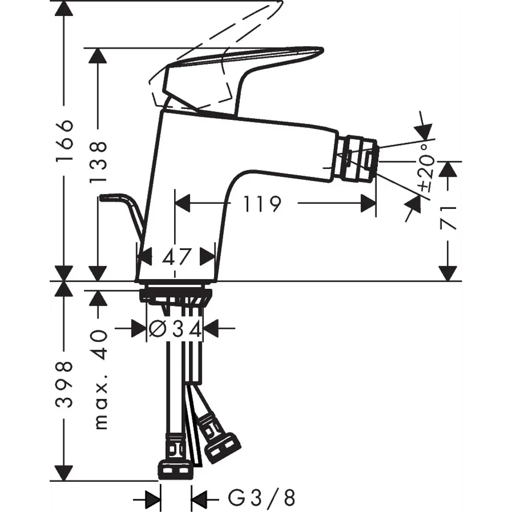 Смеситель для биде Hansgrohe Logis 70 цвет хром Без серии STLM-2182032 - Вид №1