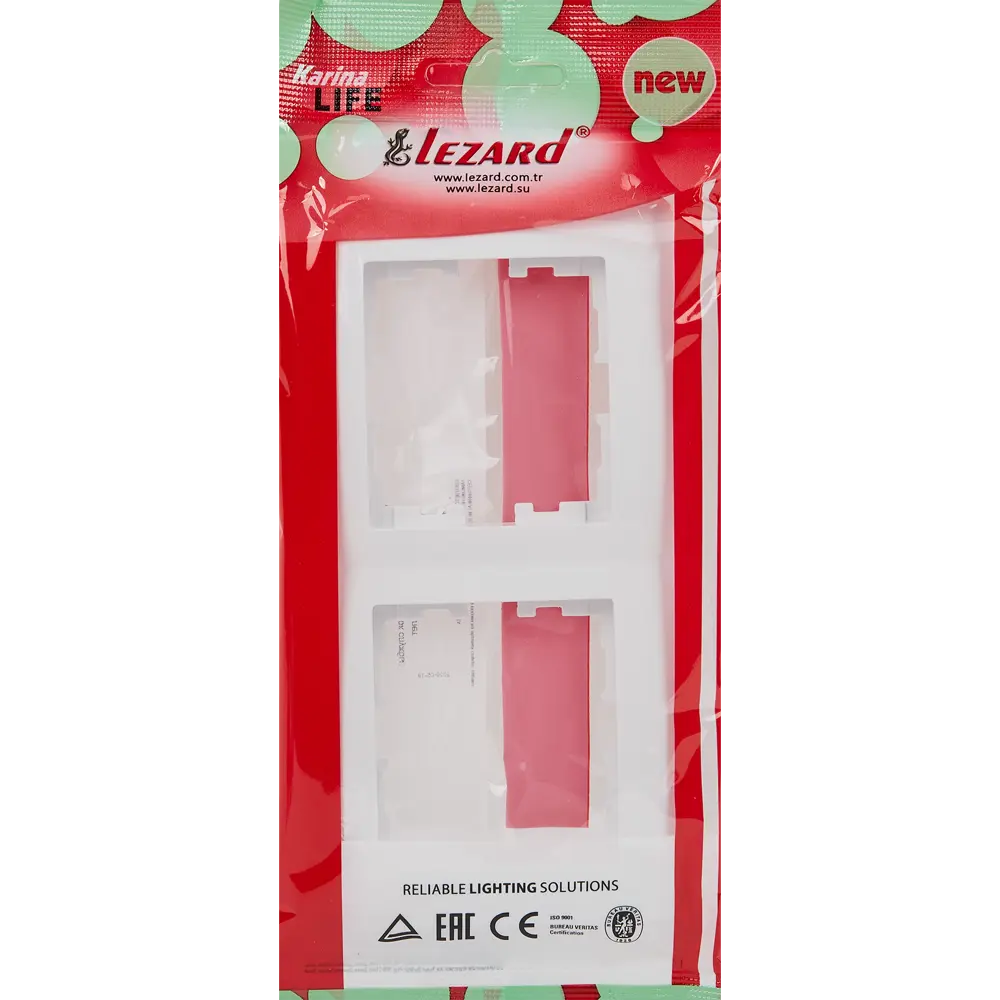 Рамка для розеток и выключателей Lezard Karina Life 2 поста горизонтальная цвет белый STLM-2165445 - Вид №2