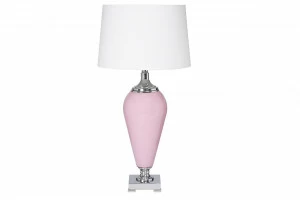 Настольная лампа розовая с белым абажуром 40 см 22-88491 GARDA DECOR ВАЗА 00-3861129 Белый;розовый