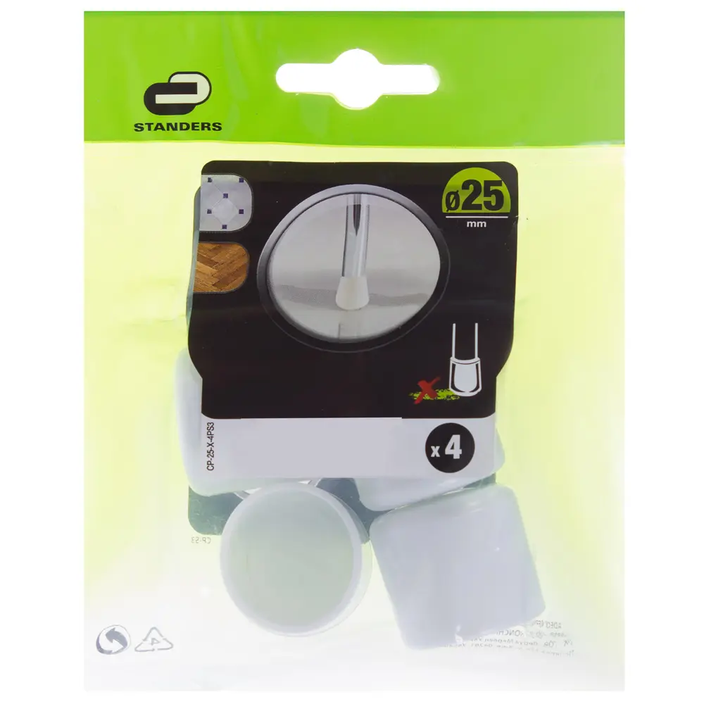 Насадки Standers 25 мм, круглые, пластик, цвет белый, 4 шт STLM-2208047 - Вид №2