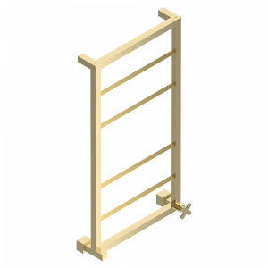 A6A-TWS6H1 Полотенцесушитель Современный квадратный, 6 перекладин, 520 мм x 980 мм, водяной, с 1 декоративной рукояткой Thg-paris Profil Золото