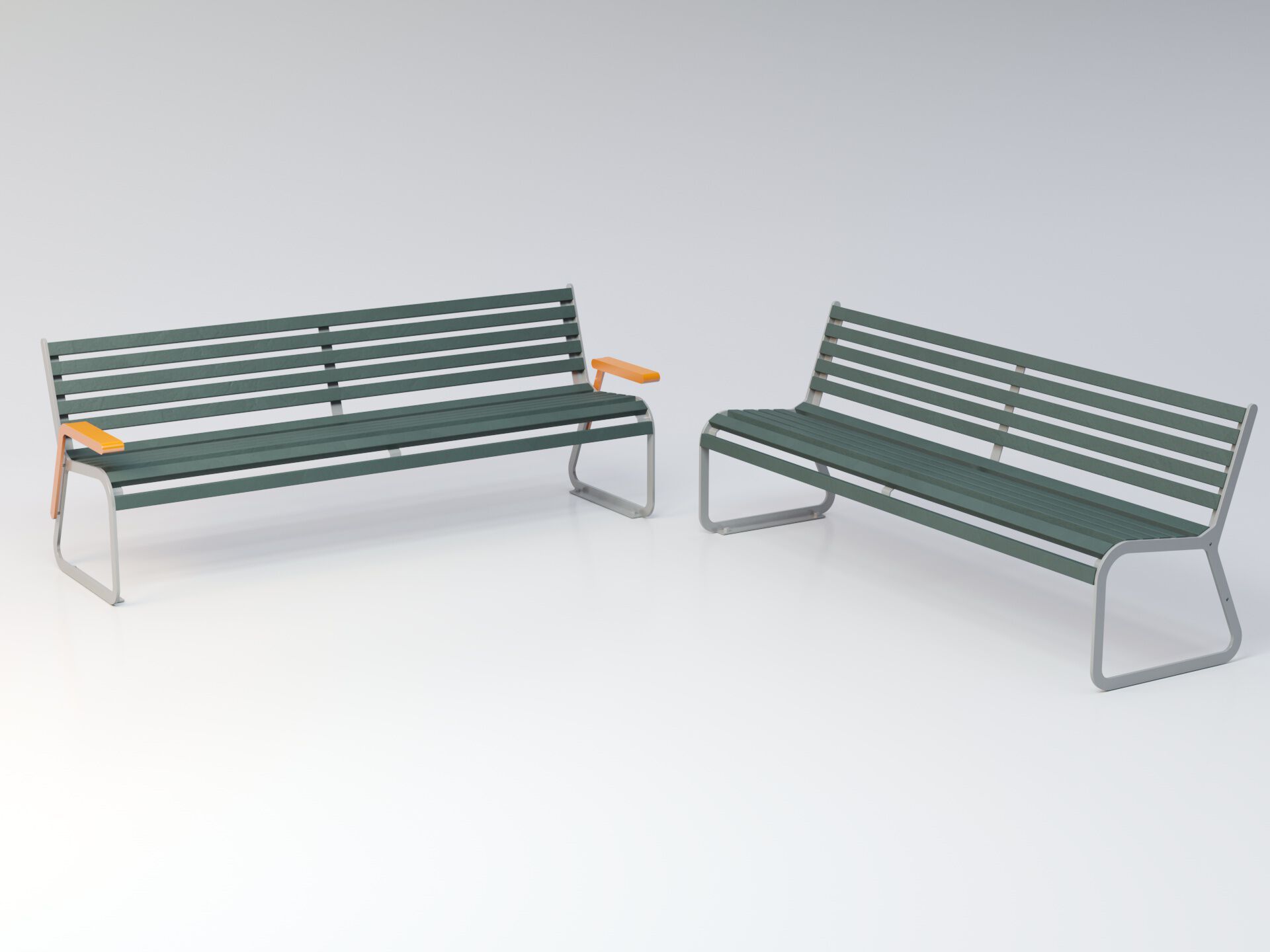 Оцинкованная стальная скамья со спинкой Viscio Urban Design VIRGOLA ARCH-00138128 - Вид №1