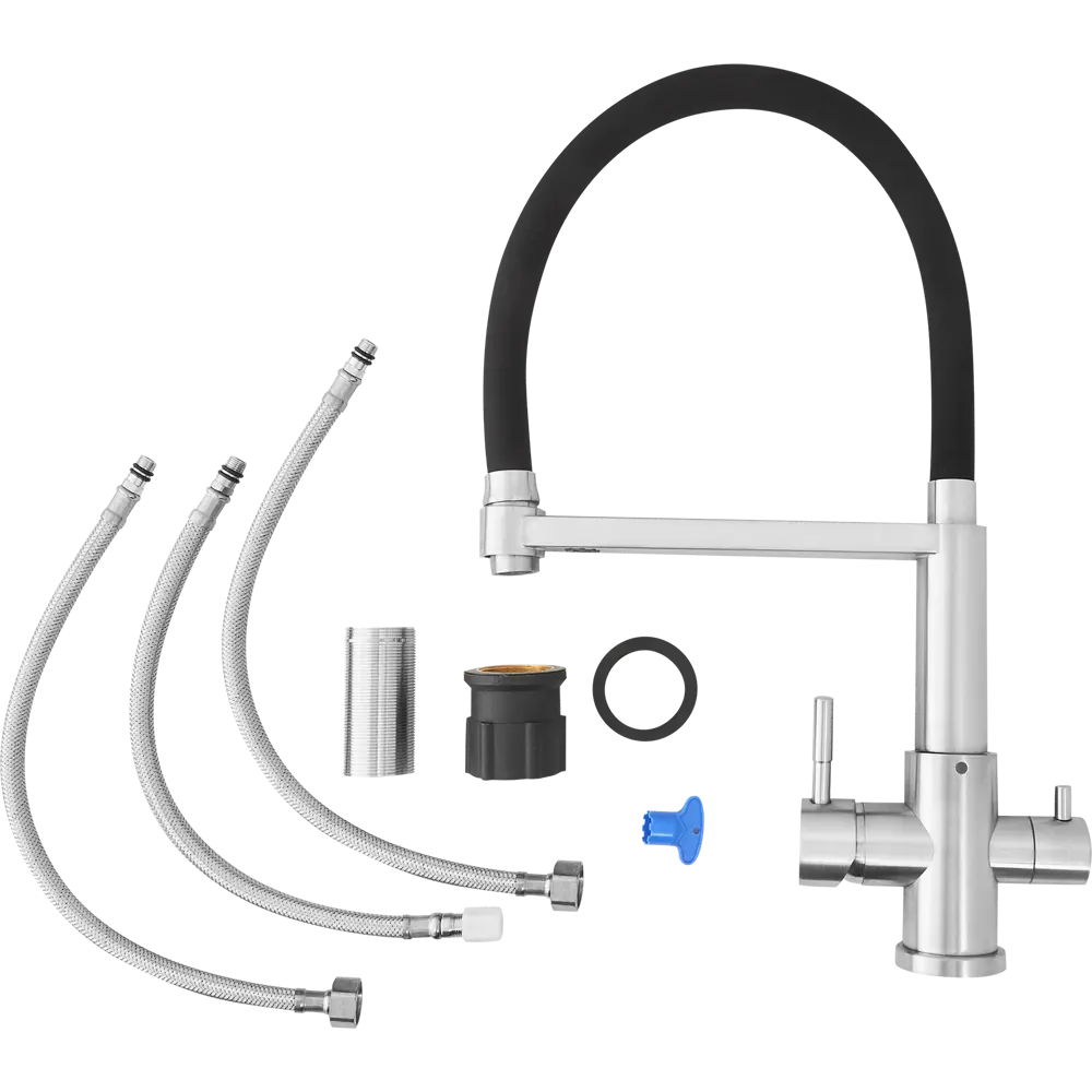 Кухонный смеситель Osgard с аэратором и гибким изливом, черный 86757465 Gron STLM-0071294 - Вид №8