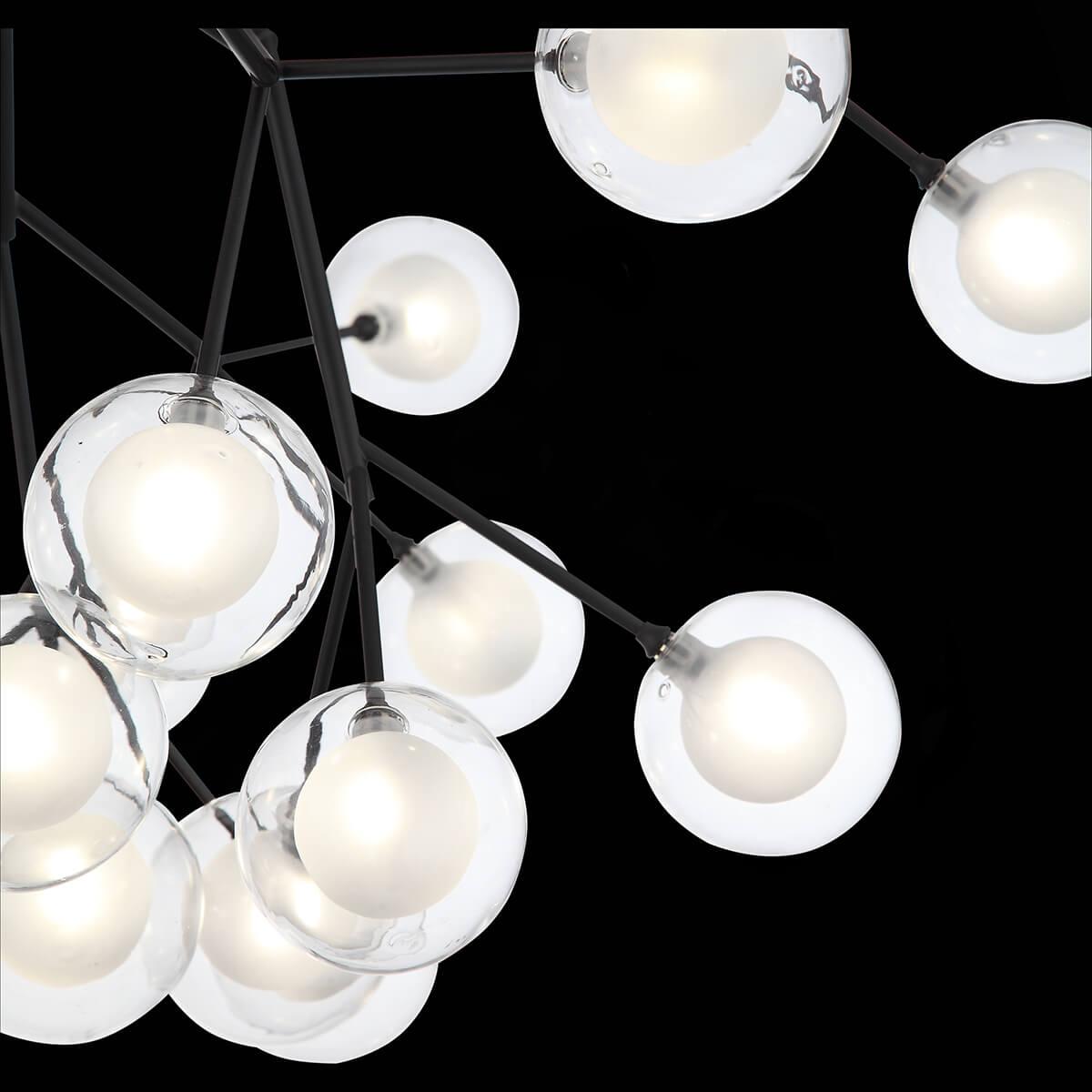Люстра светодиодная подвесная прозрачная 27 ламп ST Luce Demele SL376.403.27 ST LUCE ДИЗАЙНЕРСКИЕ, DEMELE 00-3834386 Прозрачный;черный  - Вид №1