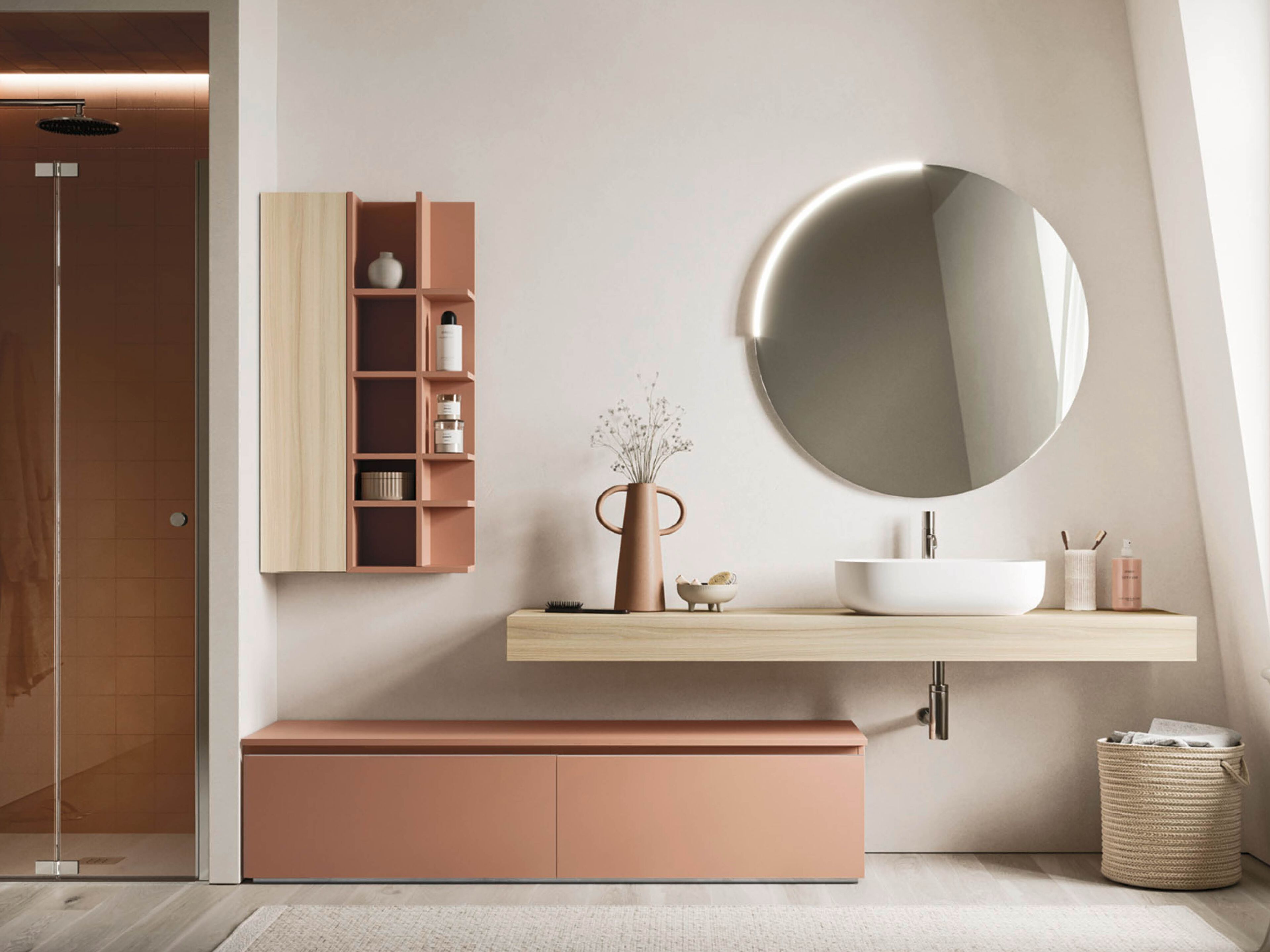 Шкаф для умывальника с настенным креплением Arbi Arredobagno HO.ME PLUS 45° C 31 ARCH-00081781