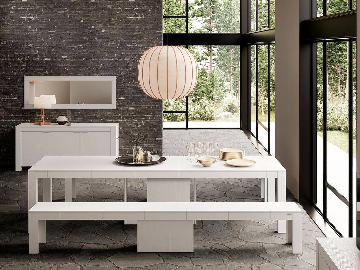 Прямоугольная выдвижная консоль из белого ясеня Mobili Fiver Rachele ARCH-00125694 - Вид №5