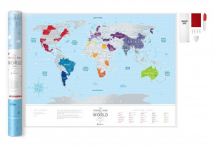 395850 Скретч-карта мира "Silver World" 1DEA.me