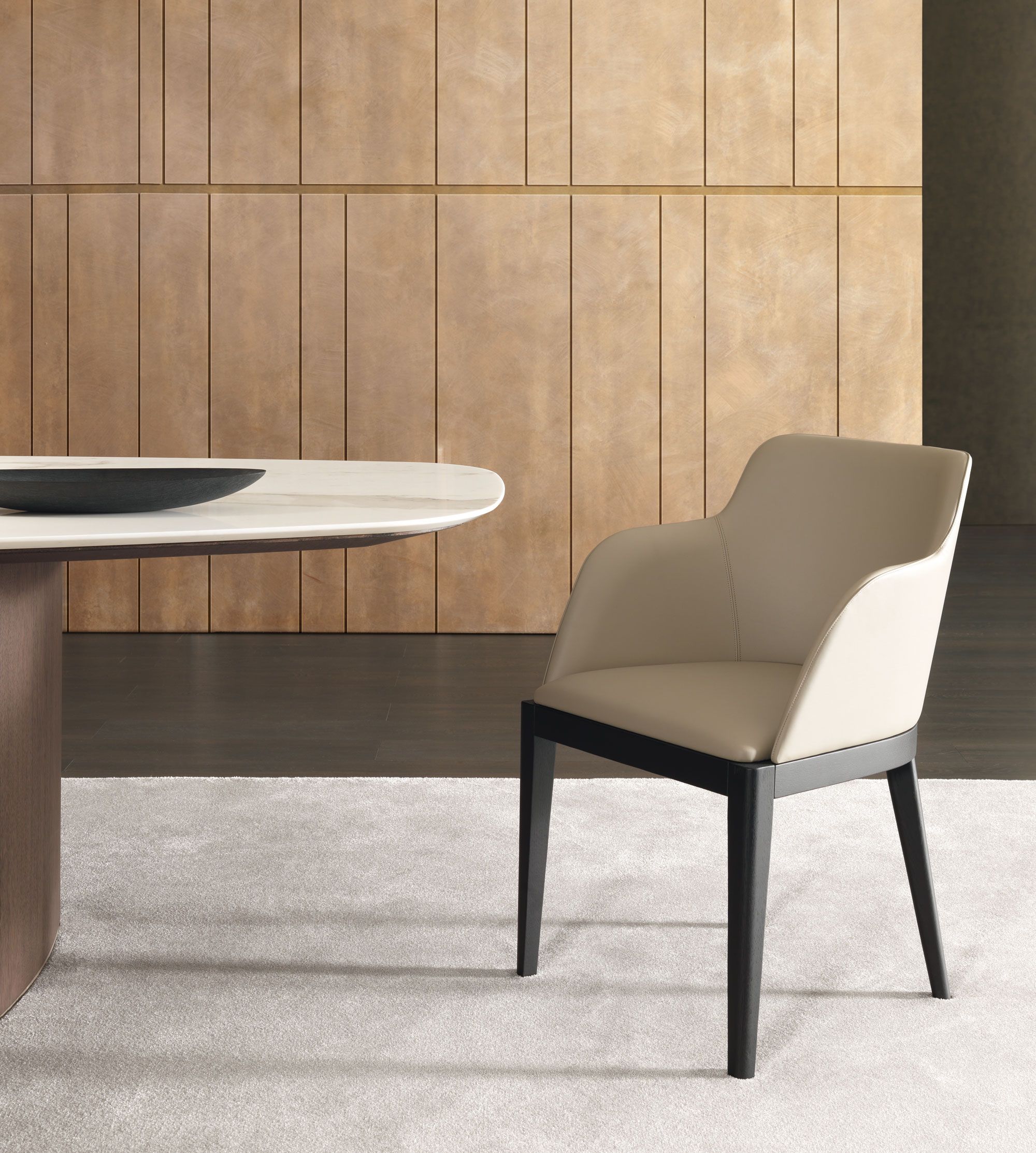 Кожаный мягкий стул с подлокотниками MisuraEmme CLEÒ ARCH-00139305 - Вид №4