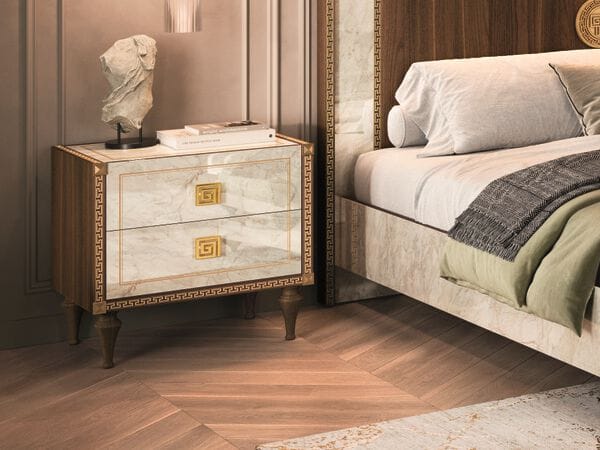 Прямоугольная мраморная тумбочка с ящиками Arredoclassic романтика ARCH-00086413