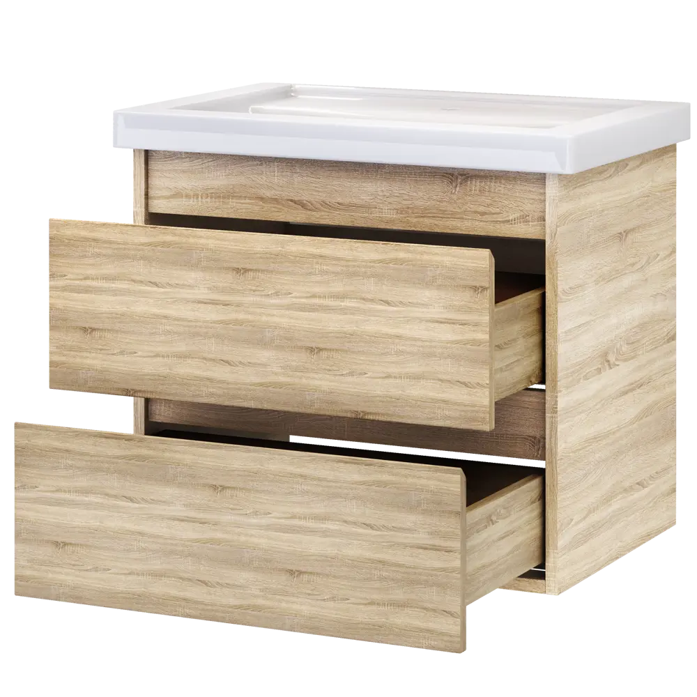 VIGO Подвесная тумба Matteo для ванной с двумя ящиками, дуб сонома 70 см 89050546 STLM-0986529 - Вид №6