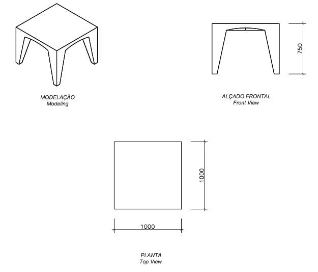 Бетонный квадратный стол для пикника amop Lord ARCH-00067388 - Вид №2