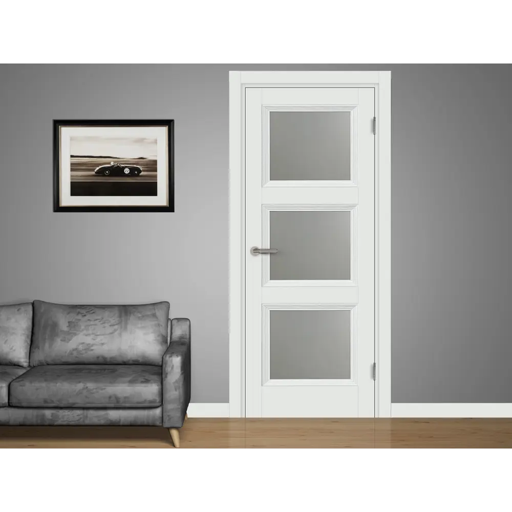 Комплект двери Трилло со стеклом 70x200 см Hardflex белый без доборов МАРИО РИОЛИ STLM-2145541 - Вид №1