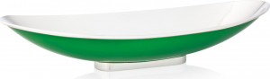 10538400 Schiavon Блюдо для центра стола овальное 39см "Дизайн-микс, Контемпоранео" (зеленый лак) Посеребрение