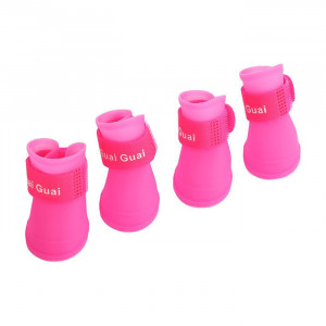 ПР0055706 Ботинки для собак силиконовые розовые, размер XL 7,5см на 6см ГРЫЗЛИК АМ