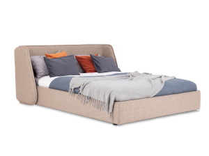 Двуспальная кровать с мягкой тканью