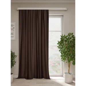 Штора на ленте димаут Ален 140x270 см цвет шоколадный