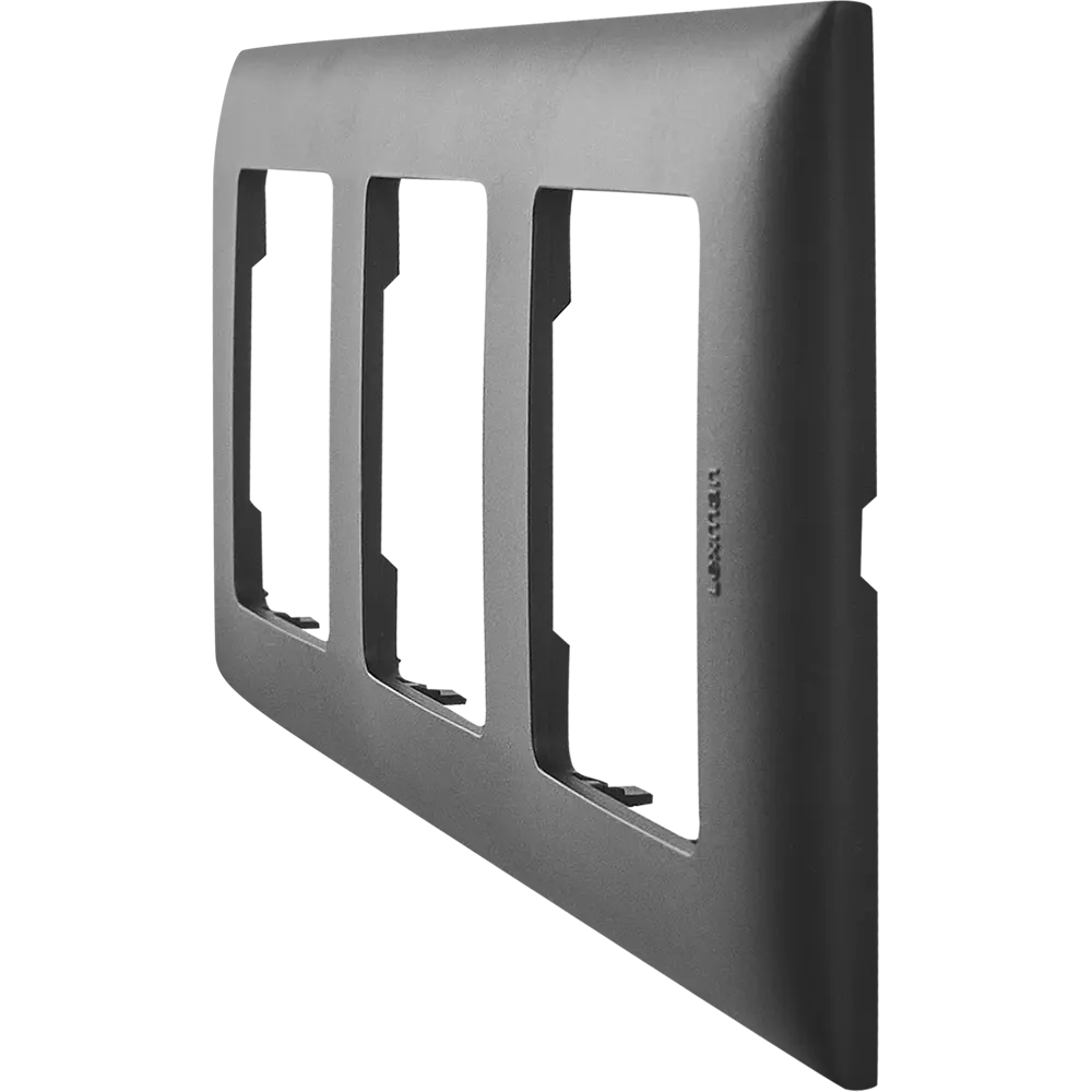 LEXMAN LILIAN - Декоративная рамка 3-постовая антрацит для розеток и выключателей 86761655 STLM-0071367 - Вид №2