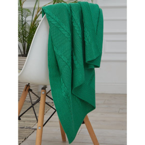 Плед Коса/зелен, 160x90 см, трикотаж, цвет зеленый ALMAFORHOME