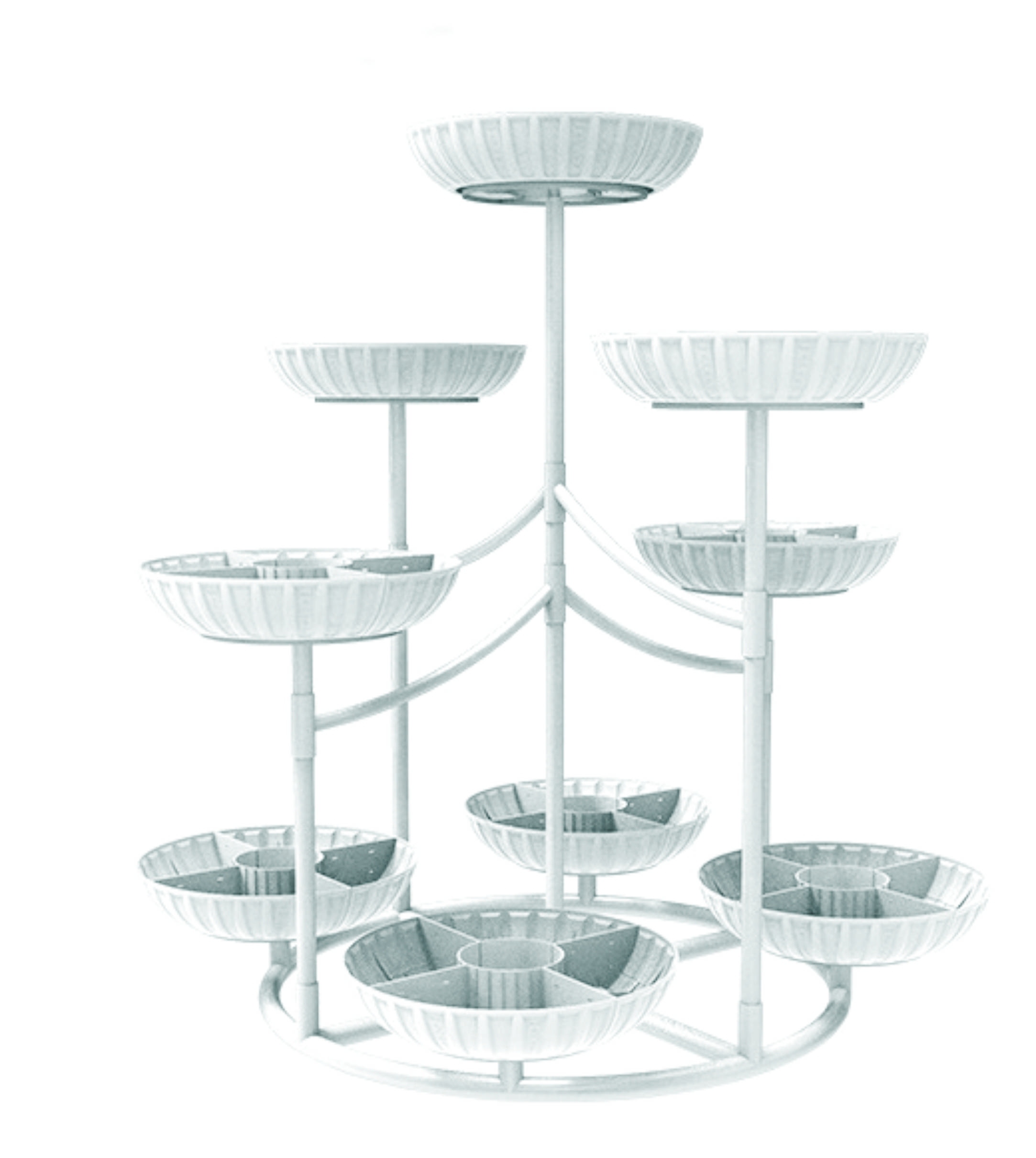 13912 СИТИ Пирамида 4 яруса, городская цветочница с термочашами LAB.Space  - Вид №1