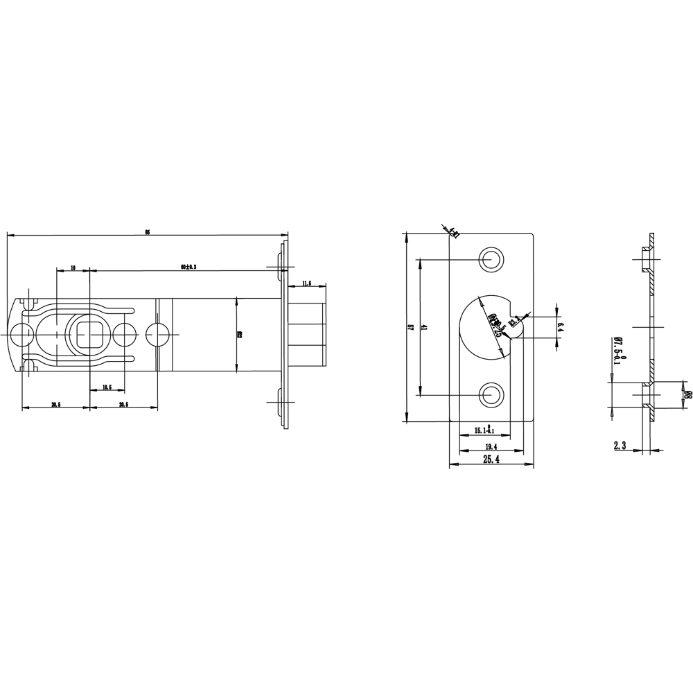 Врезная защелка EDSON для межкомнатных дверей с фиксацией 89383157 STLM-1346877 - Вид №2