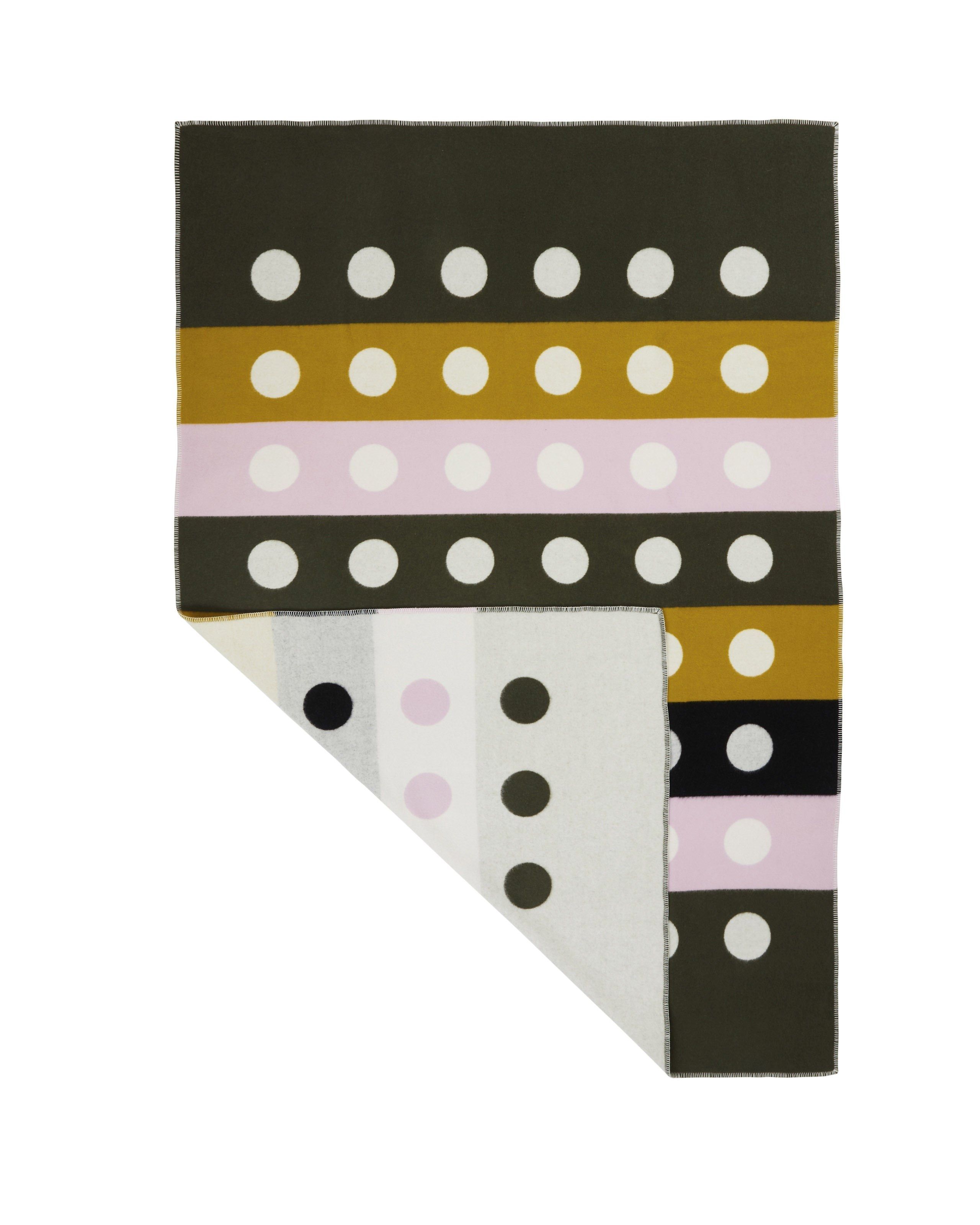 Plaid double face a pois e a righe in lana merino Lanerossi Memory is my Home ARCH-00100382 - Вид №4