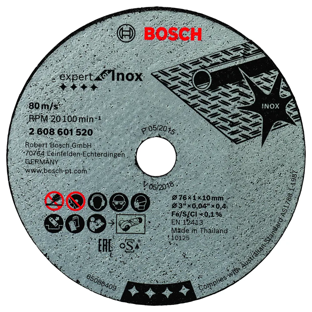 Диск отрезной по нержавеющей стали Bosch Professional Expert For Inox 2608601520 76x10x1 мм, 5 шт STLM-2196719