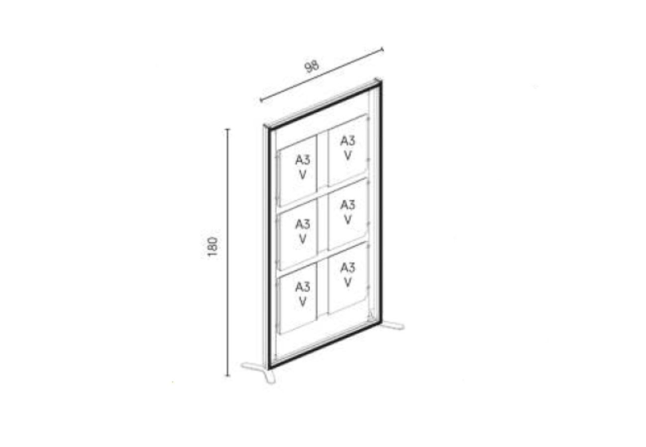 Двухсторонняя напольная витрина из плексигласа STUDIO T InUno ARCH-00025551 - Вид №1