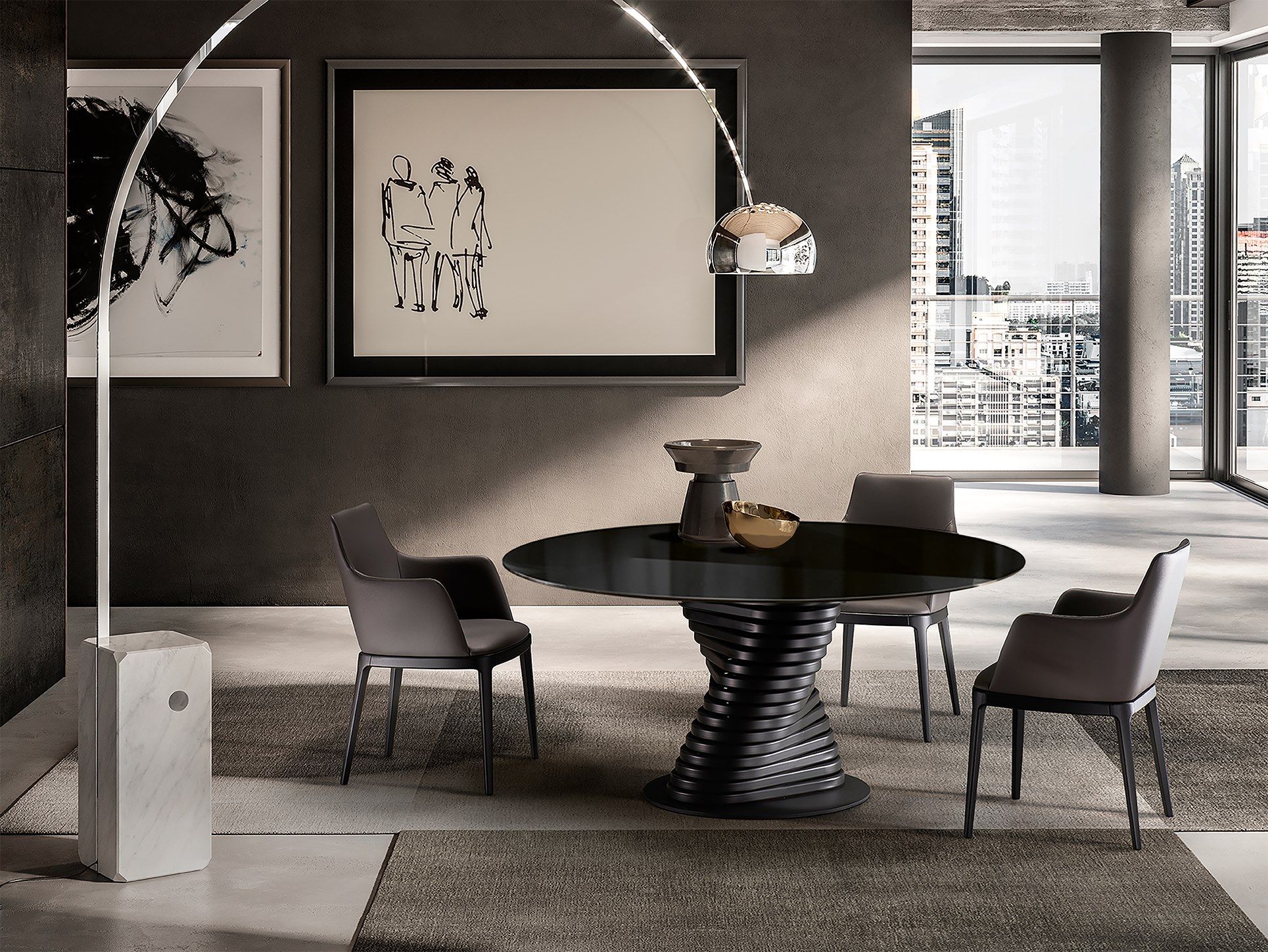 Круглый Хрустальный стол с металлическим основанием EFORMA Rotolo ARCH-00050356 - Вид №6