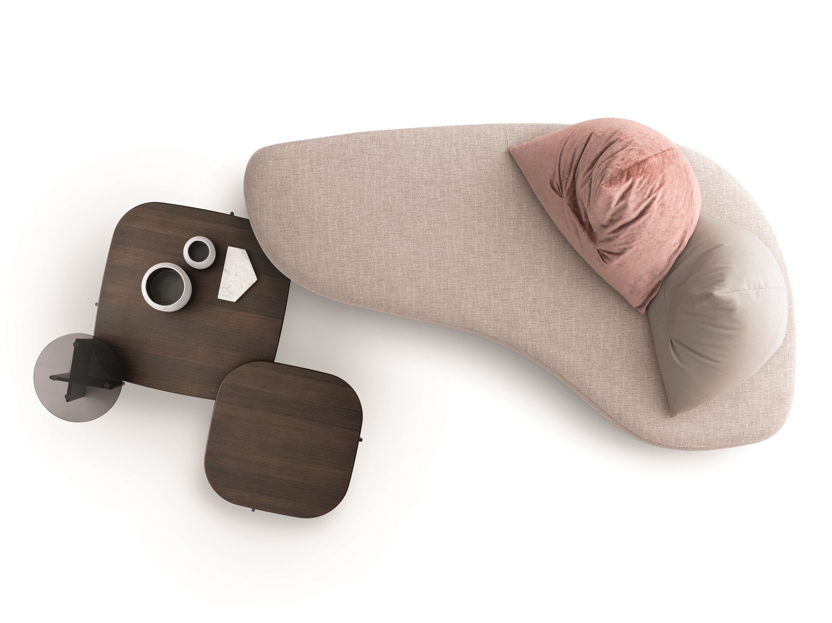 3-местный изогнутый тканевый диван Ditre Italia Papilo ARCH-00079852 - Вид №1