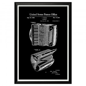 896521358_1818 Арт-постер «Патент Джона Вассоса на дизайн аккордеона» Object Desire