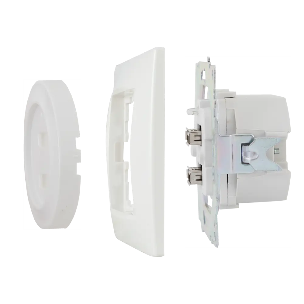 Розетка Onekeyelectro USB двойная встраиваемая с подсветкой цвет белый Florence STLM-2155608 - Вид №5